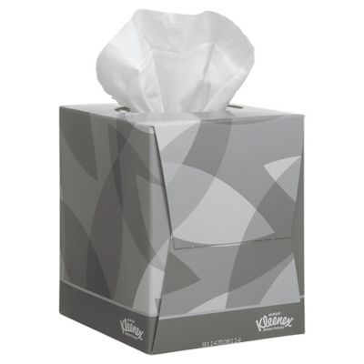KLEENEX FACIAL TISSUES WHITE CUBE BOX - BOX OF 88