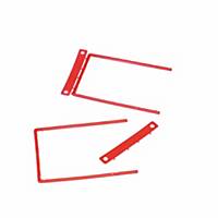 Folder fastener D-Clip, red, package of 100 pcs