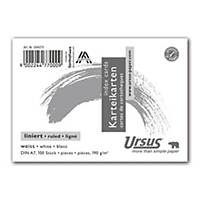 Cartes-fiches Ursus A7 lignées, blanc, emb. de 100 pces.