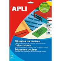 Caja de 480 etiquetas para inkjet, láser y fotocopiadora APLI 1591 amarillas