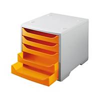 Drawer system Styro Fresh & Fruity, 5 drawers, light grey/orange