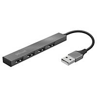 Hub 4 port USB 2.0 Mini, Trust Halyx, Grey
