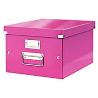 Boîte de rangement moyenne Leitz Click & Store pour format A4, rose, la boîte