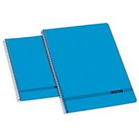 Cuaderno de espiral Enri - tapa blanda - folio - 80 hojas - 4 x 4 mm - azul