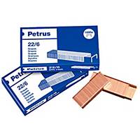 Caja de 1000 grapas PETRUS modelo 22/6-24/6 cobreada