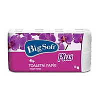 Toaletný papier Big Soft Plus, konvenčná rola, 16 kusov, 2 vrstvy, 16 ks