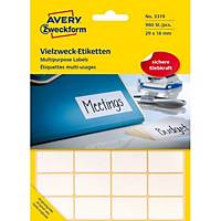 Étiquettes, Avery Zweckform 3319, 29 x 18mm, permanent, blanc, emb. de 960 pcs