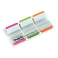 3M Post-it® Durable Tabs, 22mm, Pack of 3 Colours/22 Sheets