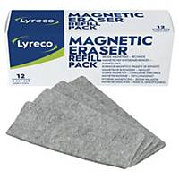 Chiffons Lyreco pour effaceur tableau blanc magnétique, le paquet de 12 pièces