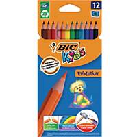 Farveblyanter BIC Kids Evolution, assorterede farver, æske a 12 stk.