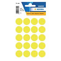 Multipurpose labels HERMA 1884, 19 mm, round, bright yellow, pack of 100 pcs