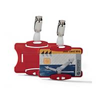 Durable Red Securtiy Pass Holder with Clip