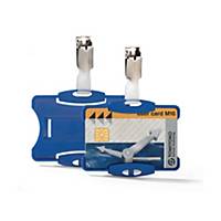 Durable Blue Securtiy Pass Holder with Clip