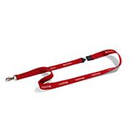 Durable Soft Textile VISITOR Lanyards with Clip & Breakaway - Red, Pack of 10