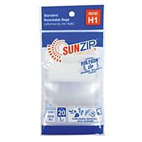 SUN ZIP Plastic Zipper Bag 7X10 Centimetres Pack of 20