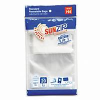 SUN ZIP Plastic Zipper Bag 12X17 Centimetres Pack of 20