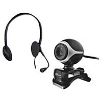 Trust Exis 17028 chatpack, headset en webcam, zwart