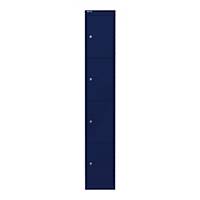 Bisley Schließfachschrank, 4 Fächer, Maße: 1.802 x 305 x 305mm, oxfordblau