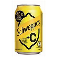 Schweppes +C Lemon Can 330ml - Pack of 4