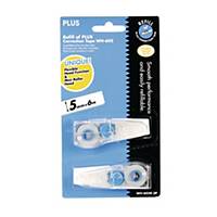 PLUS WH-605R REFILL CORRECTION TAPE 5 MM X 6 M - PACK OF 2