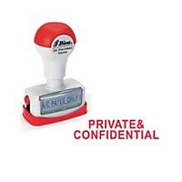 Shiny Pre-Inked Private & Confiential Stamp Red