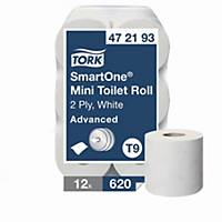 Tork Smartone T9 White 2 Ply Mini Toilet Roll 112M - Pack of 12