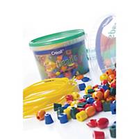 Creall plastic beads assorted colours + drawstring 8 m - pack of 245 beads