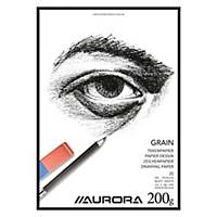 Aurora blok met tekenpapier, A4, wit, 200 g,  20 vellen