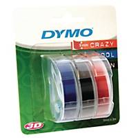 BX3 DYMO 3D LAB TAPE 9MM BLK/RED/BLK