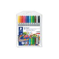 Pack 12 lápis marcadores STAEDTLER Noris Club 320 2 pontas cores sortidas