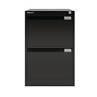Bisley Black 2-Drawer Foolscap Filing Cabinet - 711mm x 470mm x 622mm