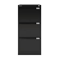 Bisley Black 3-Drawer Foolscap Filing Cabinet - 1016mm x 470mm x 622mm