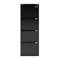 Bisley Black 4-Drawer Foolscap Filing Cabinet - 1321mm x 470mm x 622mm