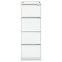 Bisley White 4-Drawer Foolscap Filing Cabinet - 1321mm x 470mm x 622mm