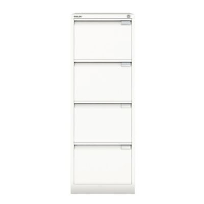 Bisley White 4 Drawer Foolscap Filing Cabinet
