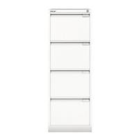Bisley White 4-Drawer Foolscap Filing Cabinet - 1321mm x 470mm x 622mm