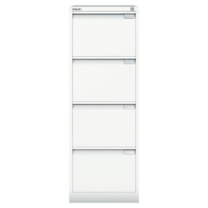 Bisley White 4 Drawer Foolscap Filing Cabinet