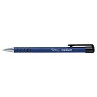 Lyreco rubberized retractable ballpoint pen medium blue