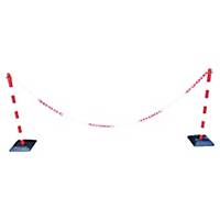 Viso barrier kit with 2 plastic poles, chian 2 m, 2 S-hooks - red/white