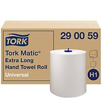 Rouleau de serviettes Tork Matic Universal H1 290059, 1 plis, blanc, pk de 6pcs