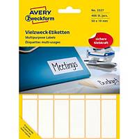 Étiquettes, Avery Zweckform 3327, 50 x 19mm, permanent, blanc, emb. de 480 pcs