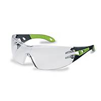Sikkerhedsbriller Uvex Pheos, klare linser, sort/grøn