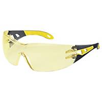 Sikkerhedsbriller Uvex Pheos, gule linser, sort/gul
