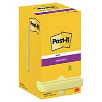 3M Post-it® 654 Super Sticky jegyzettömb, 76 x 76 mm, sárga, 12 tömb/90 lap
