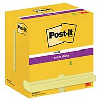 3M Post-it® 655 Super Sticky jegyzettömb, 76 x 127 mm, sárga, 12 tömb/90 lap