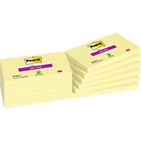 Notas adesivas Post-it Super Sticky - 76 x 127 mm - amarelo - 12 blocos