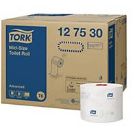Tork T6 White Mid-Size 2 Ply Toilet Roll 100M - Pack of 27