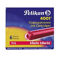 Cartouche d encre rouge pour stylo à plume Pelikan 4001®, les 6 cartouches