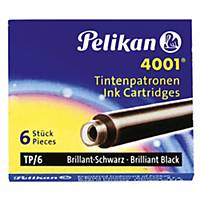 Vullingen voor Pelikan 4001® vulpen, zwart, per 6 navullingen
