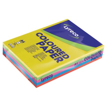 Papier couleur A4 Lyreco - 80 g - coloris intenses assortis - 500